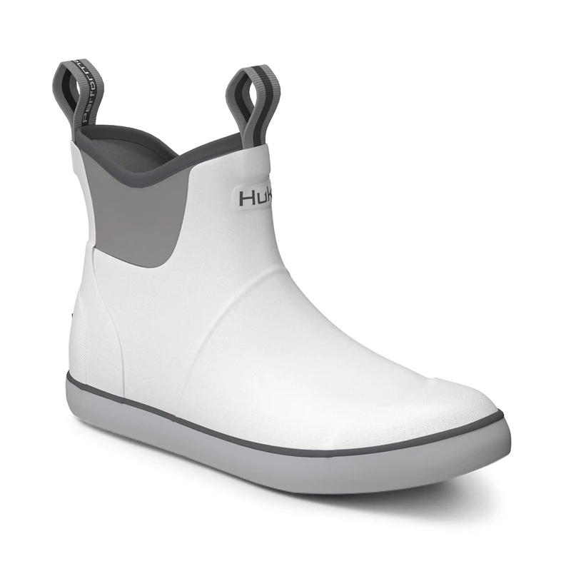 HUK Men's Rogue Wave Shoe, High-Performance Fishing & Deck Boot Rain, Solid-White, 7
