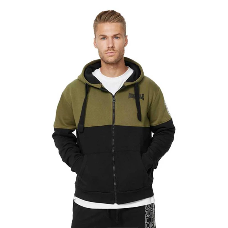 Lonsdale Men's Lucklawhill sweatshirt, Olive/black/white, M