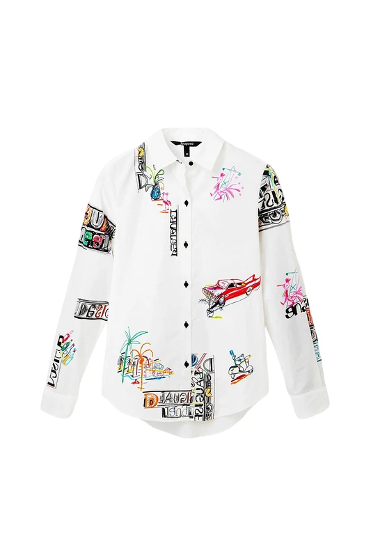 Desigual Women's Cam Fahrenheit 1000 Shirt, White, X-Small