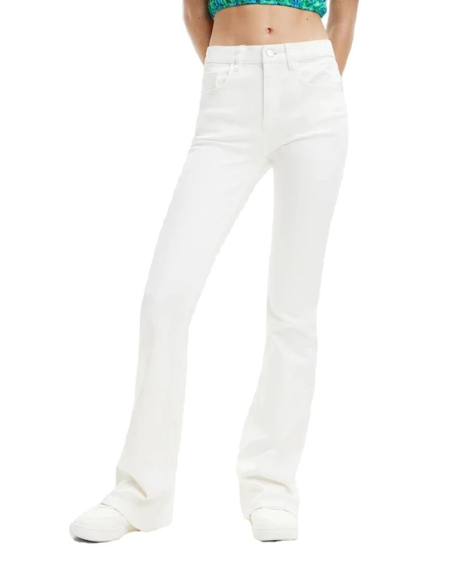 Desigual Women's Denim_Luna 1000 Casual Pants, White, 14