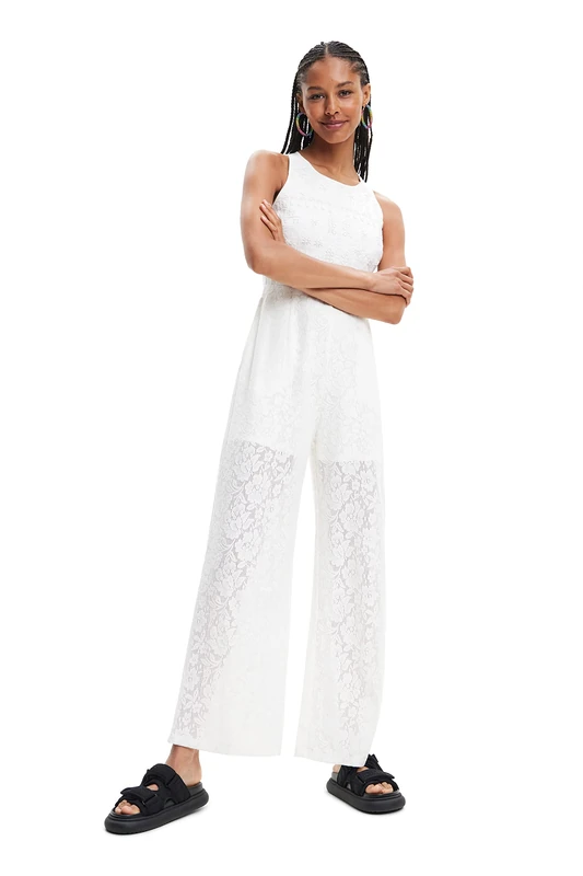 Desigual Women's LUA 1001 Casual Trousers, White, XS, White, X-Small