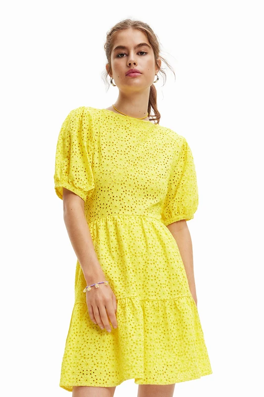 Desigual Women's Dress, Yellow, L