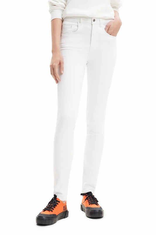 Desigual Women's Denim_lia 1000 Casual Pants, White, 16