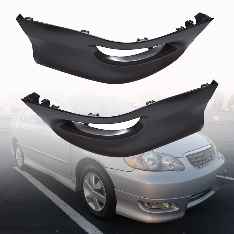 ANTUKO Matte Black Front Left Right Bumper Lips Set Wrap Angle S Factory Style Replacement for 2005-2008 Corolla - Image 1