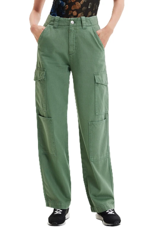 Desigual Women's Pant_sedal 4009 Casual Trousers, Green, 8