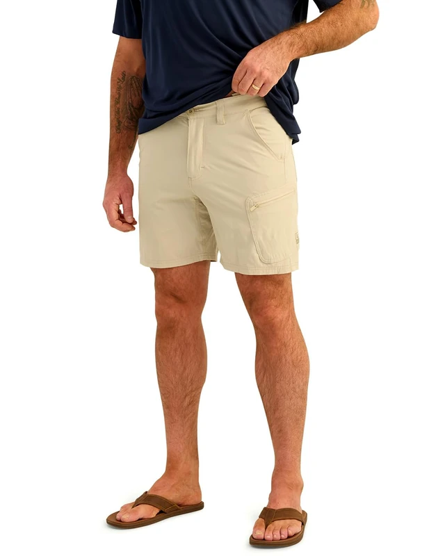 HUK Men's Next Level 7", Quick-Drying Fishing Shorts Casual, Khaki, XX-Large