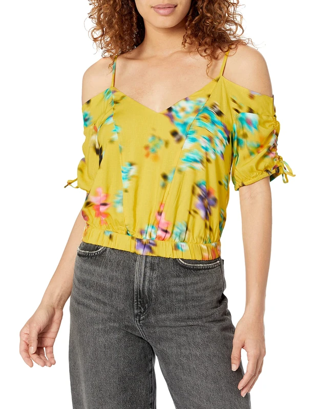 Desigual Women's Blouse, Yellow, XL