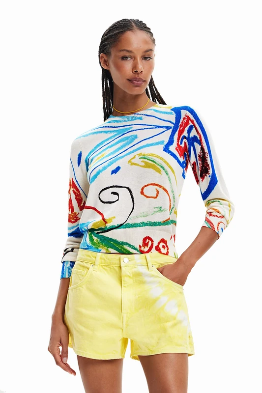 Desigual Women's JERS_Henry 1001 Sweatshirt, White, M