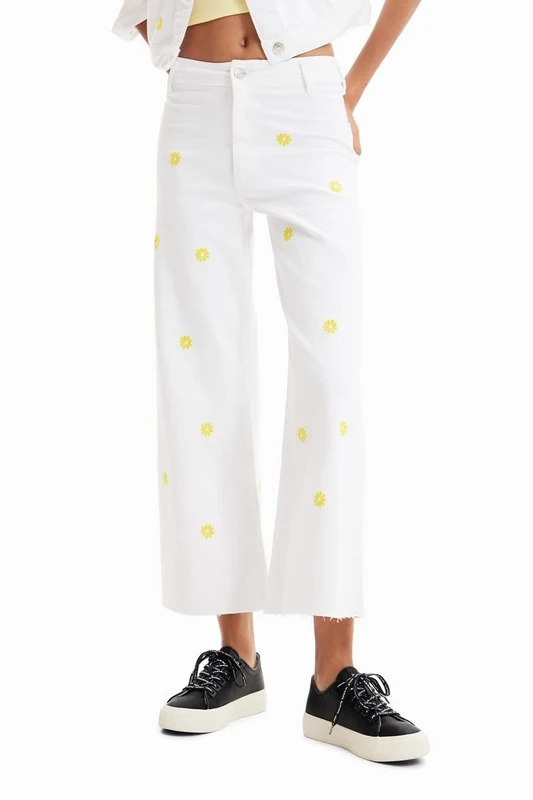 Desigual Women's Denim_Luna 1000 Casual Pants, White, 10