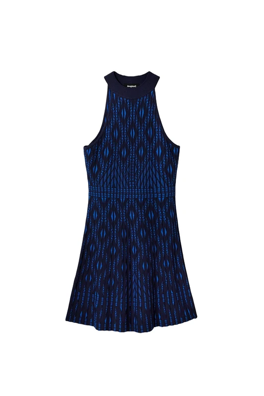 Desigual Women's Vest_el Havre Dress, Blue, L