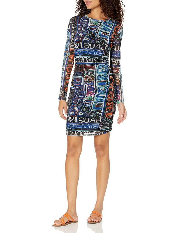 Desigual Women's Vest_Lettering 2000 Dress, Black, XL, Black, XL