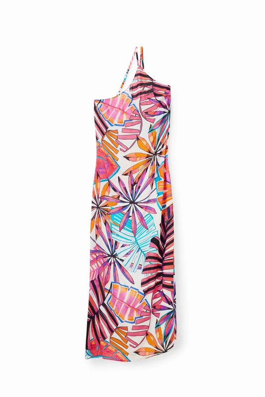 Desigual Salinas Asymmetric Tropical Beach Maxi Dress 23SWMW06 Multicoloured