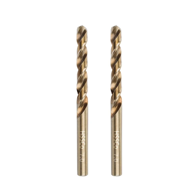 Gunpla Cobalt Drill Bits 7mm 2-Pieces, M35 HSS Metric Straight Shank Jobber Drill Bit Set for Hardened Stainless Steel, Metal, Aluminium, Tile, Wood, Plastic and Cast Iron…