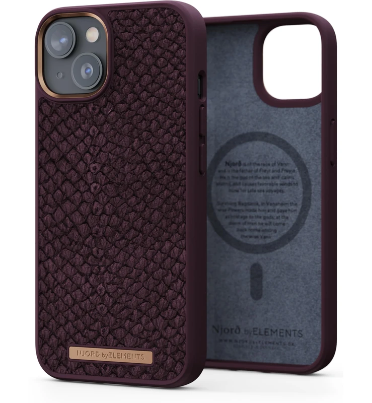 Njord Collections MagSafe Salmon Leather Case - iPhone 14 Plus