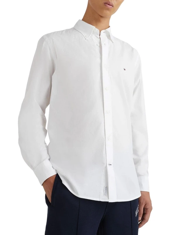 Tommy Hilfiger Men's Core Flex Poplin Rf Shirt Mw0mw25035 Casual Shirts, White (White), 3XL