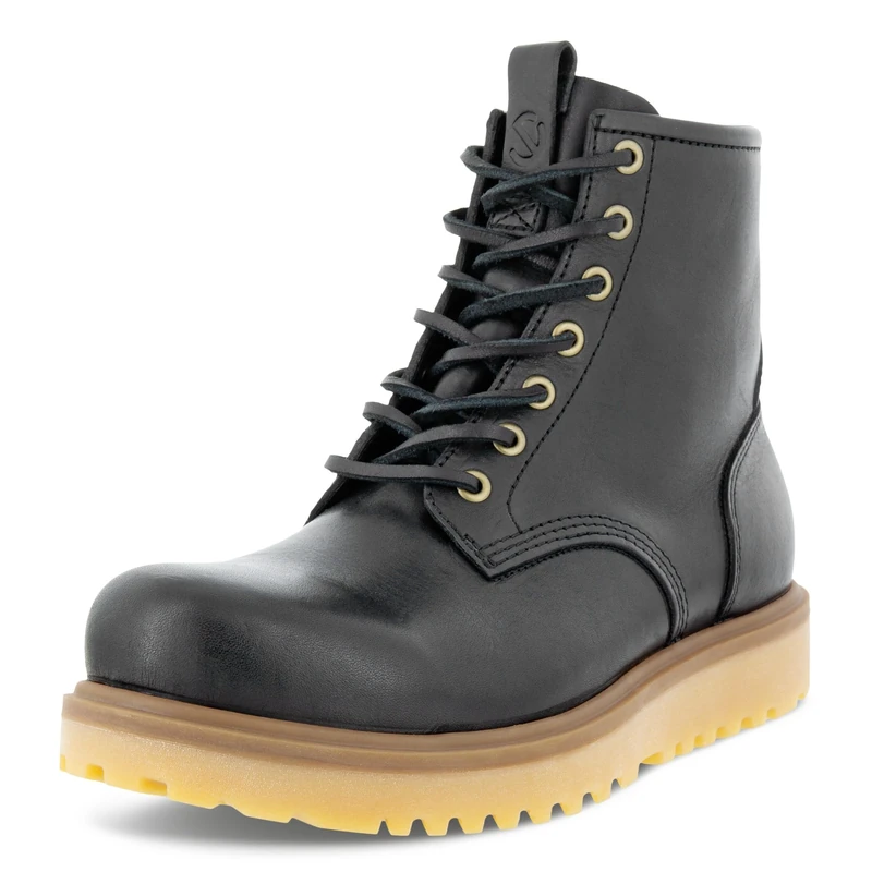 ECCO Men's Staker Plain Toe Tie Fashion Boot, Black, 5/5.5 UK