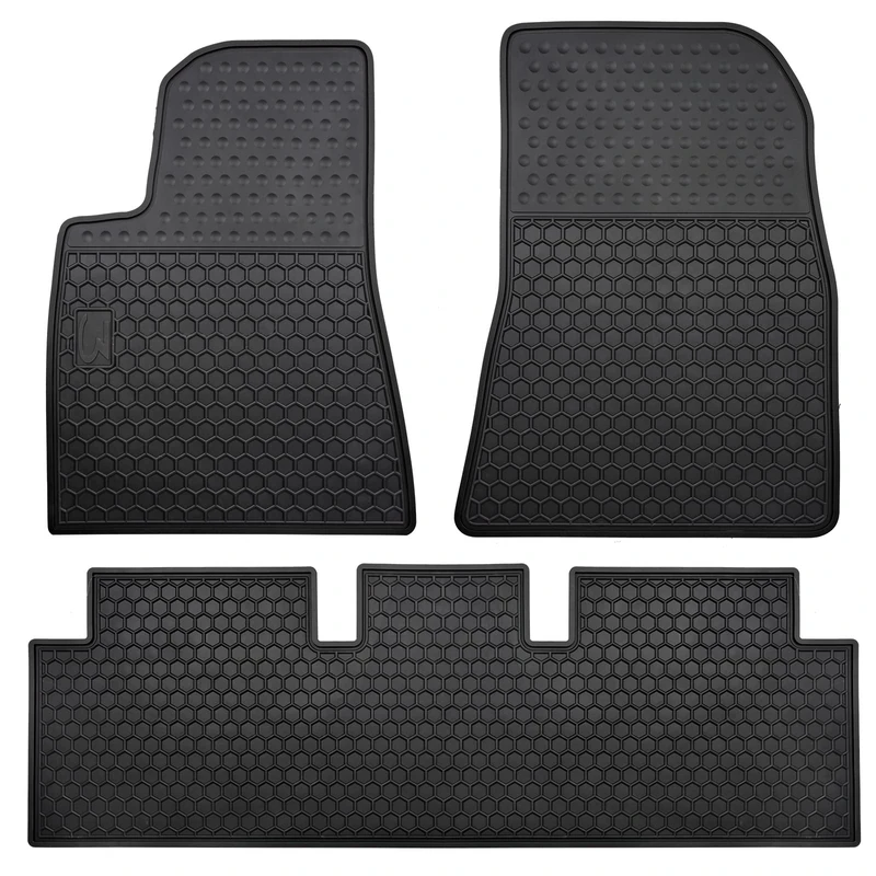 Matericuo Car Floor Mats Custom Fit for Tesla Model 3 2017-2022 Full Black Rubber Auto Liner Mats All Weather Protection Heavy Duty Odorless - Image 1