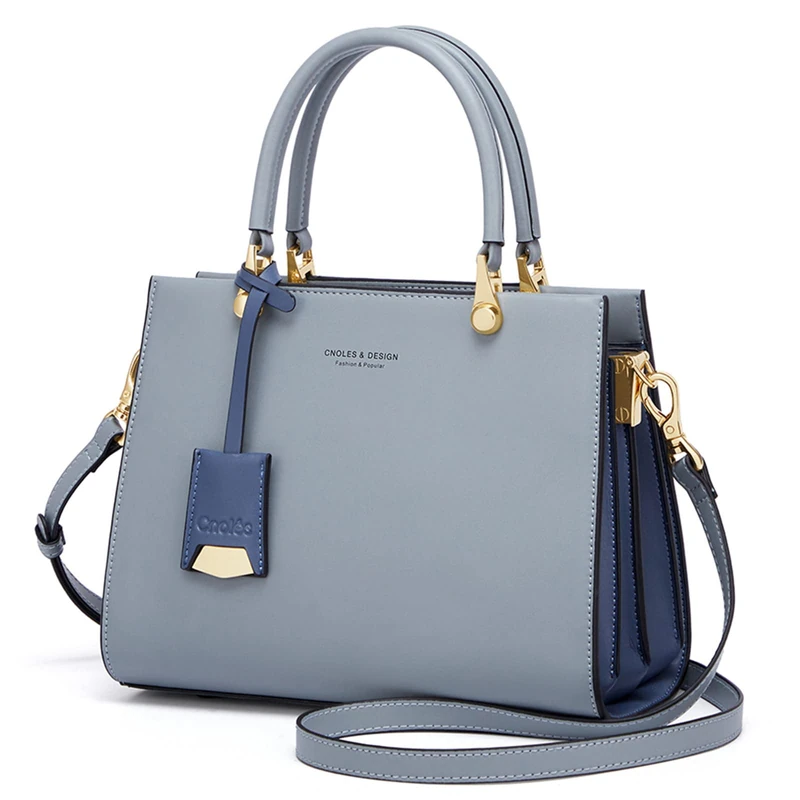 Cnoles Handbags for Women Large Capacity Tote Shoulder Bags Ladies Handle Satchel Purse, Grey, 24 * 11.7 * 18cm