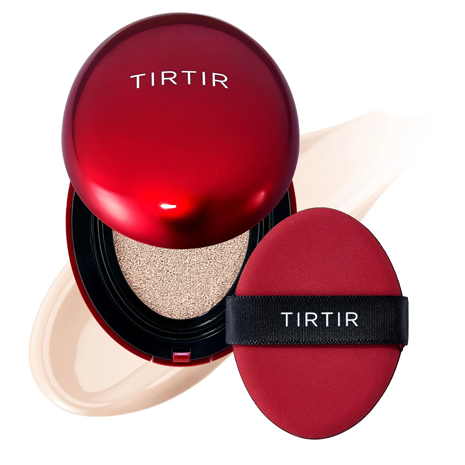 [*Mini Size*] TIRTIR Mask Fit Red Cushion Foundation | Full coverage, Weightless, Skin fit, Satin Glow Finish, Korean Makeup, beauty, Tattoo cover up, Buildable (#17C Porcelain, 0.15 Fl Oz)