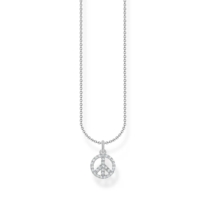 Thomas Sabo Necklace peace with white stones silver 925 Sterling Silver - Image 1