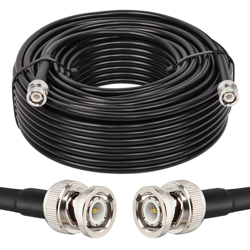 MOOKEERF RG8X BNC Male to BNC Male Coaxial Cable 100FT 50 ohm Ultra Low Loss for Antenna, RF Radio, Modem, Oscilloscope, Spectrum, Analyzer, Signal Generator