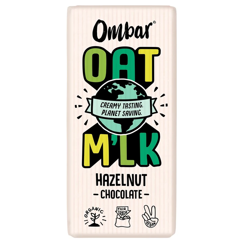 Vegan Chocolate - Ombar Hazelnut Oat M'lk Bar (70g) Organic Fair Trade, Dairy Free Chocolate