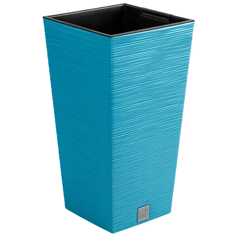 Prosperplast Scandinavian Blue Planter with Tank Furu Collection 39.5 x 39.6 x 75.5 cm, Capacity 37 L