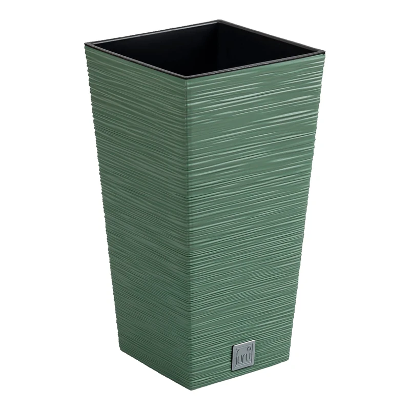 Prosperplast Ground Planter with Tank Furu Collection 29.5 x 29.5 x 55 cm, 14 L Capacity, Green, Terra, 29,5 x 29,5 x 55 cm - Image 1