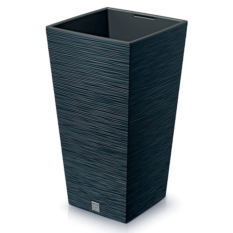 Prosperplast FURU Collection Anthracite Planter with Tank 34.5 x 34.5 x 66 cm Capacity 24 Litres