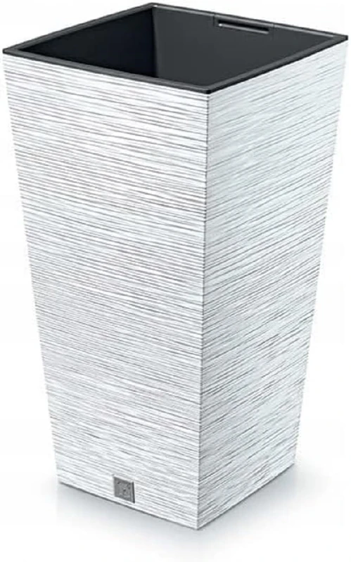 Prosperplast Furu Collection 39.5 x 39.5 x 75.5 cm White Pot with Reservoir 37 Litre Capacity, 39,5 x 39,5 x 75,5 cm