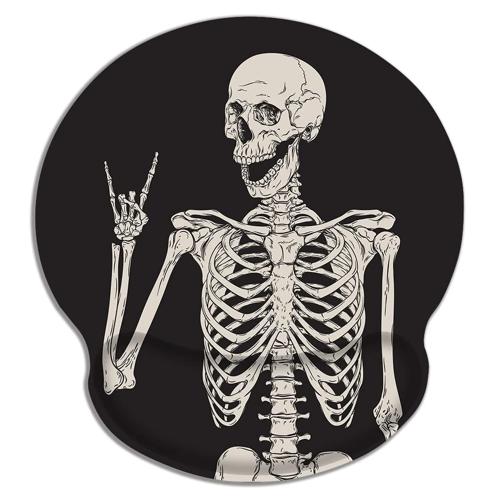 Audimi Mouse Pad with Wrist Rest Support Mouse Mat Non-Slip Rubber Base for Laptop PC Office Working Gaming,Skeleton