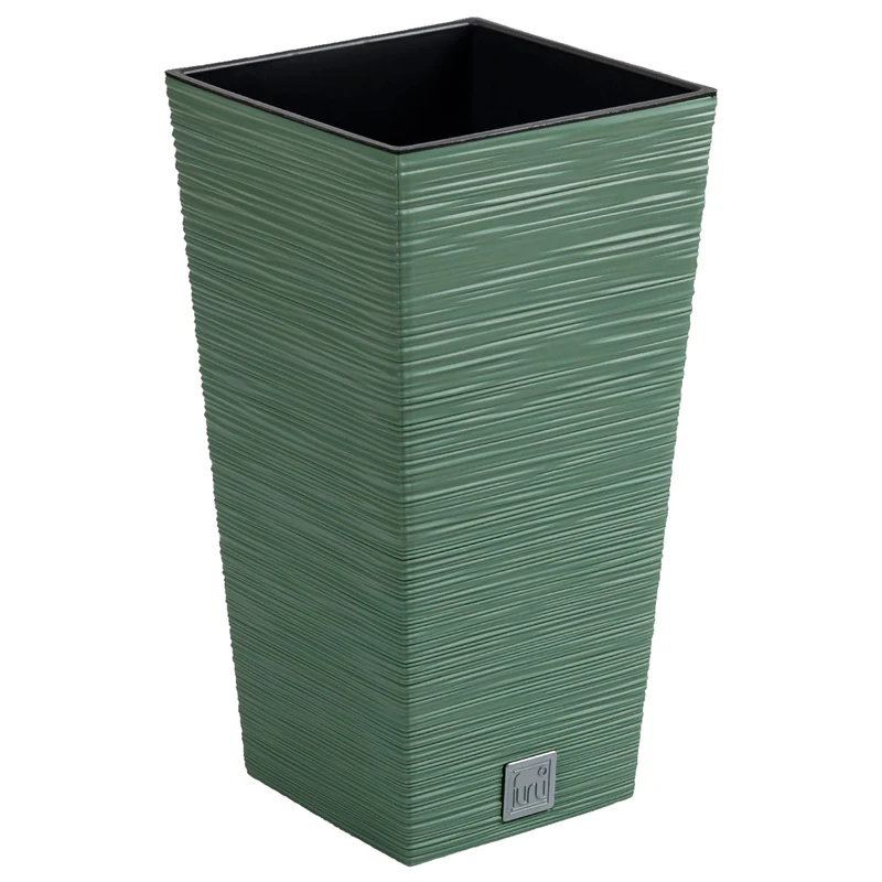 Prosperplast Ground Plant Pot with Tank Furu Collection 39.5 x 39.5 x 75.5 cm, Capacity 37 L, Green, Terra, 39,5 x 39,5 x 75,5 cm
