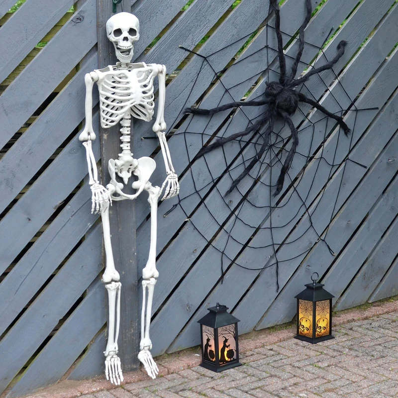 Cackle & Co 5ft Hanging Skeleton Decoration Halloween Party Prop Full Size Poseable Jointed