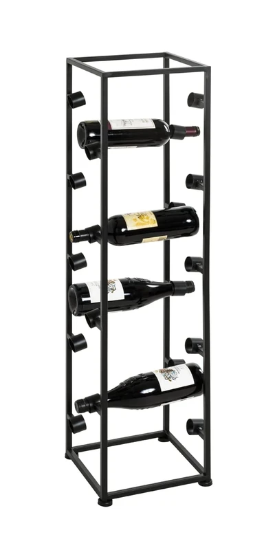 HAKU Möbel Bottle Rack Black, Metal - Size: W 26 cm X H 104 cm X D 24 cm, Style: Modern