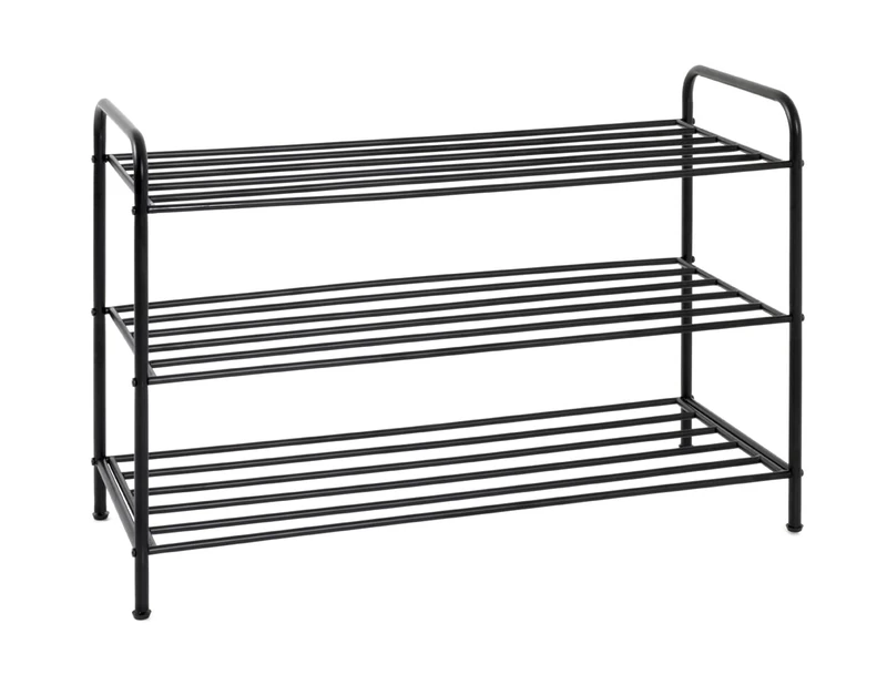 HAKU Möbel Shoe-Rack Black, Metal - Size: W 83 cm X H 58 cm X D 35 cm, Style: Modern