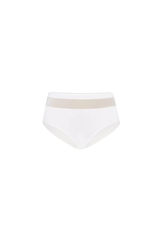 Teyli Women's briefs, cotton, high waist, White, S