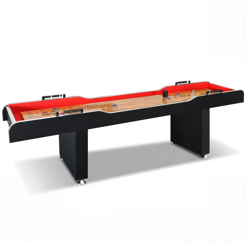SereneLife Shuffleboard Table, 3m Poly Coated Surface, with Accessories, Abacus Style Scoring, Fast Puck Action Play, Indoor and Outdoor Portable Arcade Shuffle Board Game Table for Kids and Adults - Image 1
