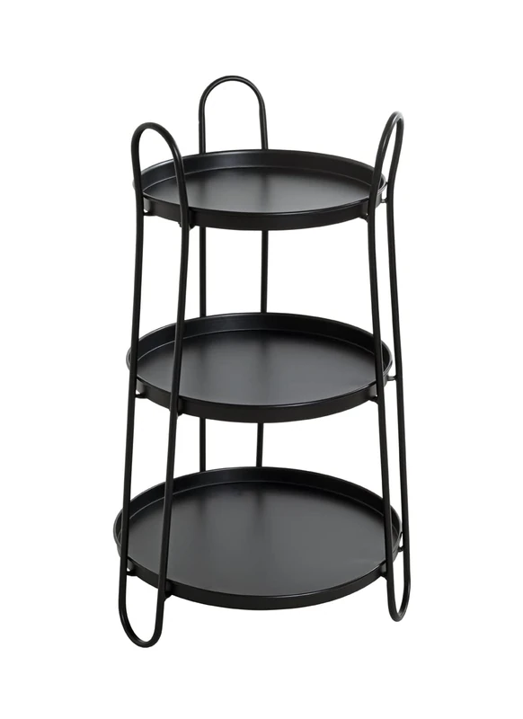 HAKU Möbel End Table Black, Metal - Size: H 72 cm X Ø 43 cm, Style: Modern