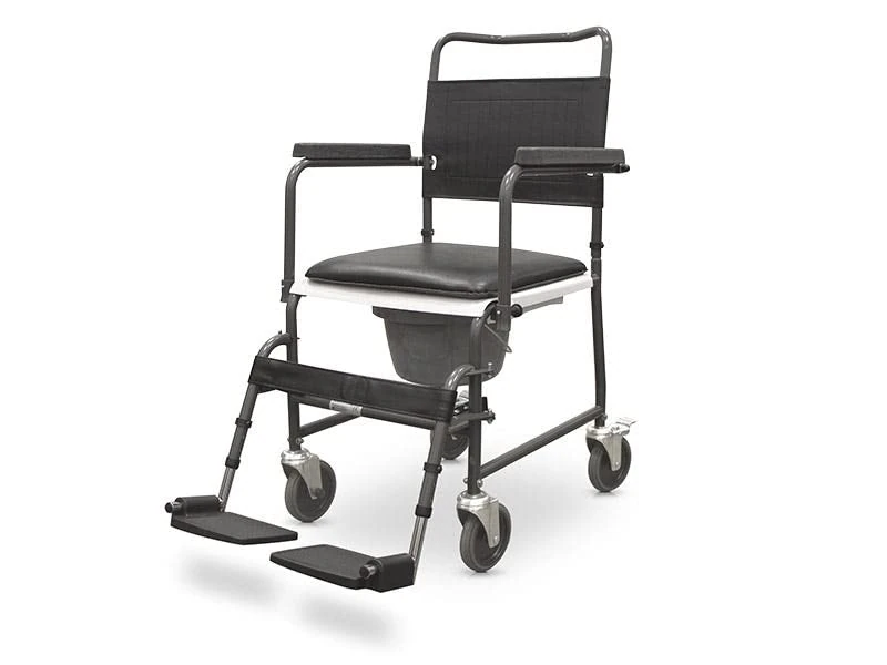 QUIRUMED Toilet Chair with Wheels for Transportation