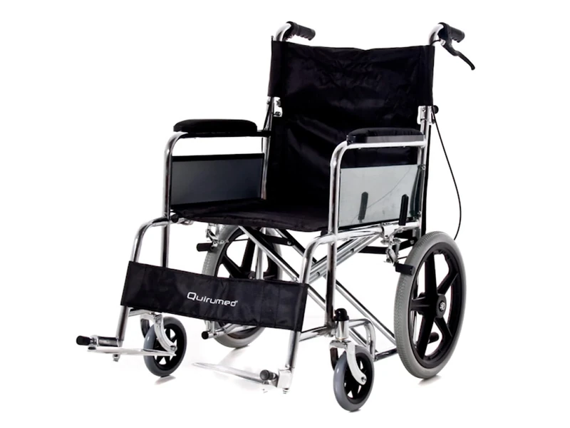 Chrome Steel Folding Wheelchair for Transport
