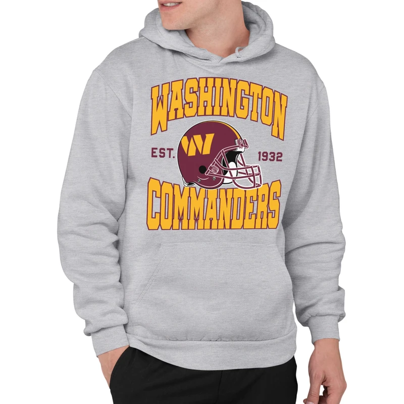 Junk Food Mens Team Helmet Nfl Hoodie Sweatshirt, Athletic Heather, L EU