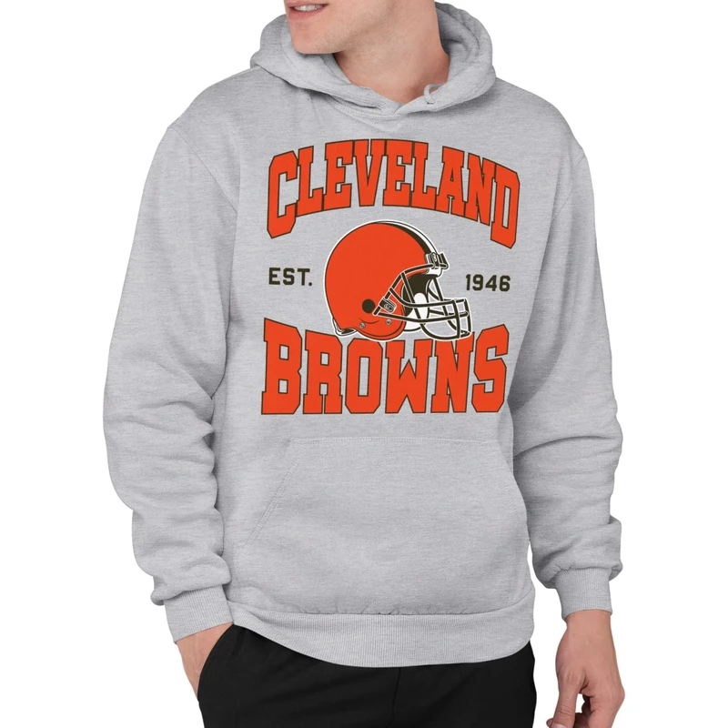 Junk Food Clothing x NFL - Team Helmet - Pro Football Adult Pullover Hooded Fleece Sweatshirt for Men and Women - Grey