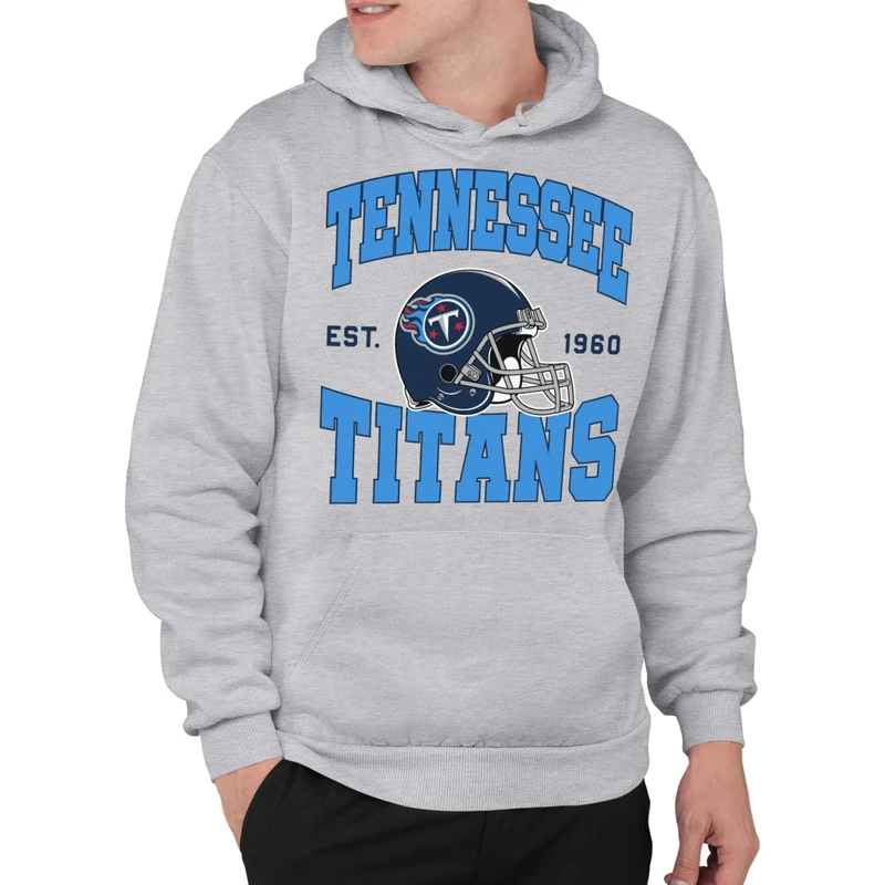 Junk Food Clothing x NFL - Tennessee Titans - Team Helmet - Adult Pullover Hooded Sweatshirt for Men and Women - Size X-Large
