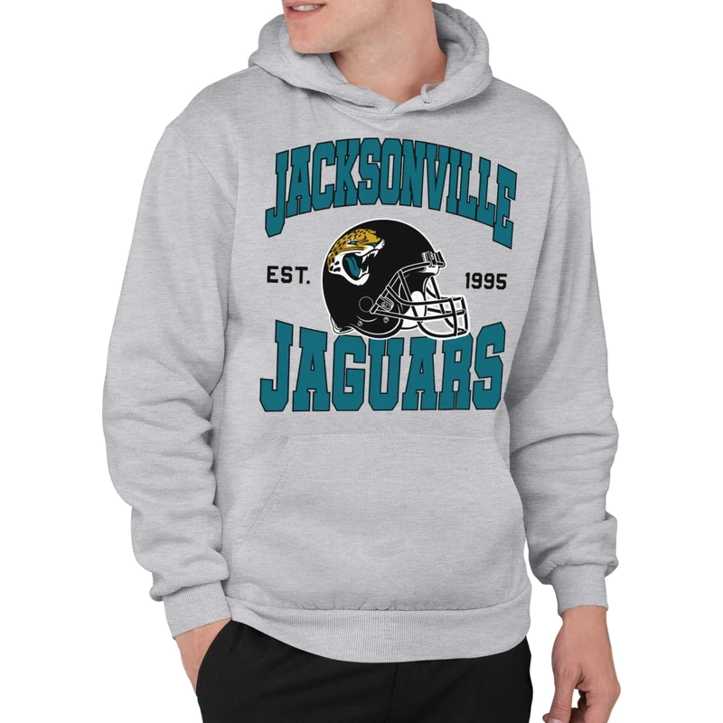 Junk Food NFL - Jacksonville Jaguars - Team Helmet - Officially Licensed Adult Pullover Fleece Hoodie for Men and Women