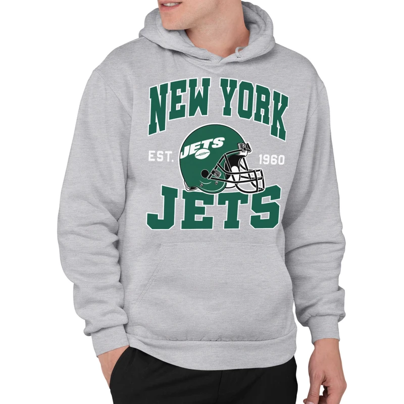 Junk Food Mens Team Helmet Nfl Hoodie Sweatshirt, Athletic Heather, XL EU