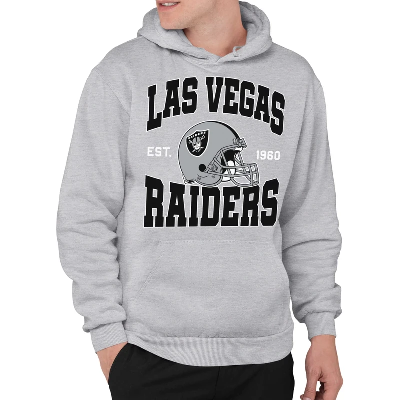Junk Food NFL - Las Vegas Raiders - Team Helmet - Officially Licensed Adult Pullover Fleece Hoodie for Men and Women