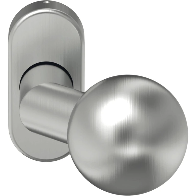 ECO K160 Fire Rated Door Knob (Door Knob) on Rose Door Handle for Fire Rated Doors Stainless Steel