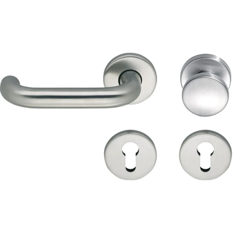 ECO D 110/R Safety Door Knob and Door Handle on Rosette PZ Stainless Steel