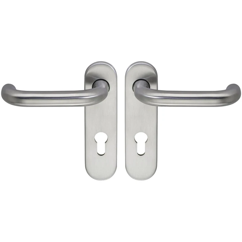 ECO D110/KS Handle Set with Short Plate PZ for Escape Doors, Door Thickness 40-66 mm, Stainless Steel Door Handle