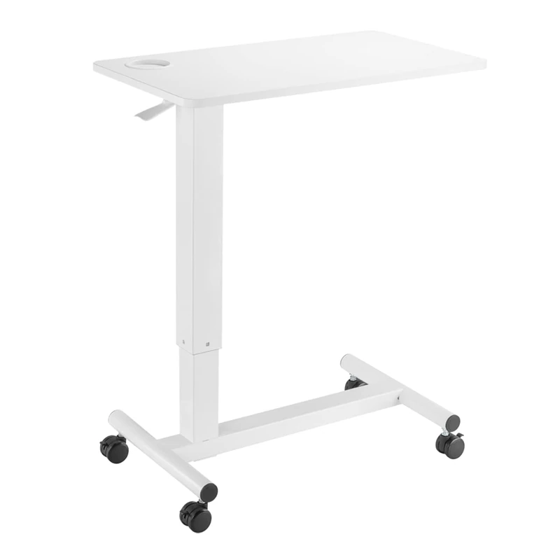 LogiLink EO0041 - Overbed Table Trolley with Gas Lift Spring, Rollable (Lockable Wheels) and Height Adjustable